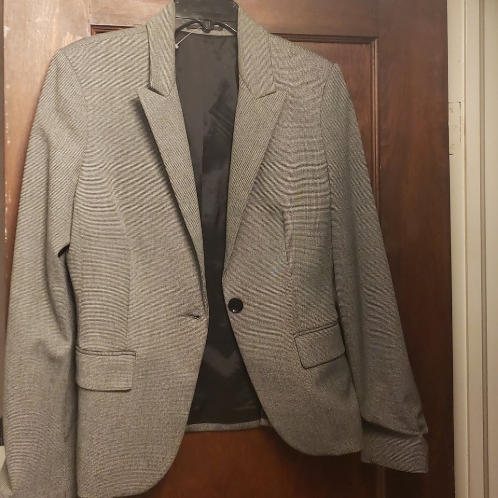 Womens Express blk and white tweed  blazer